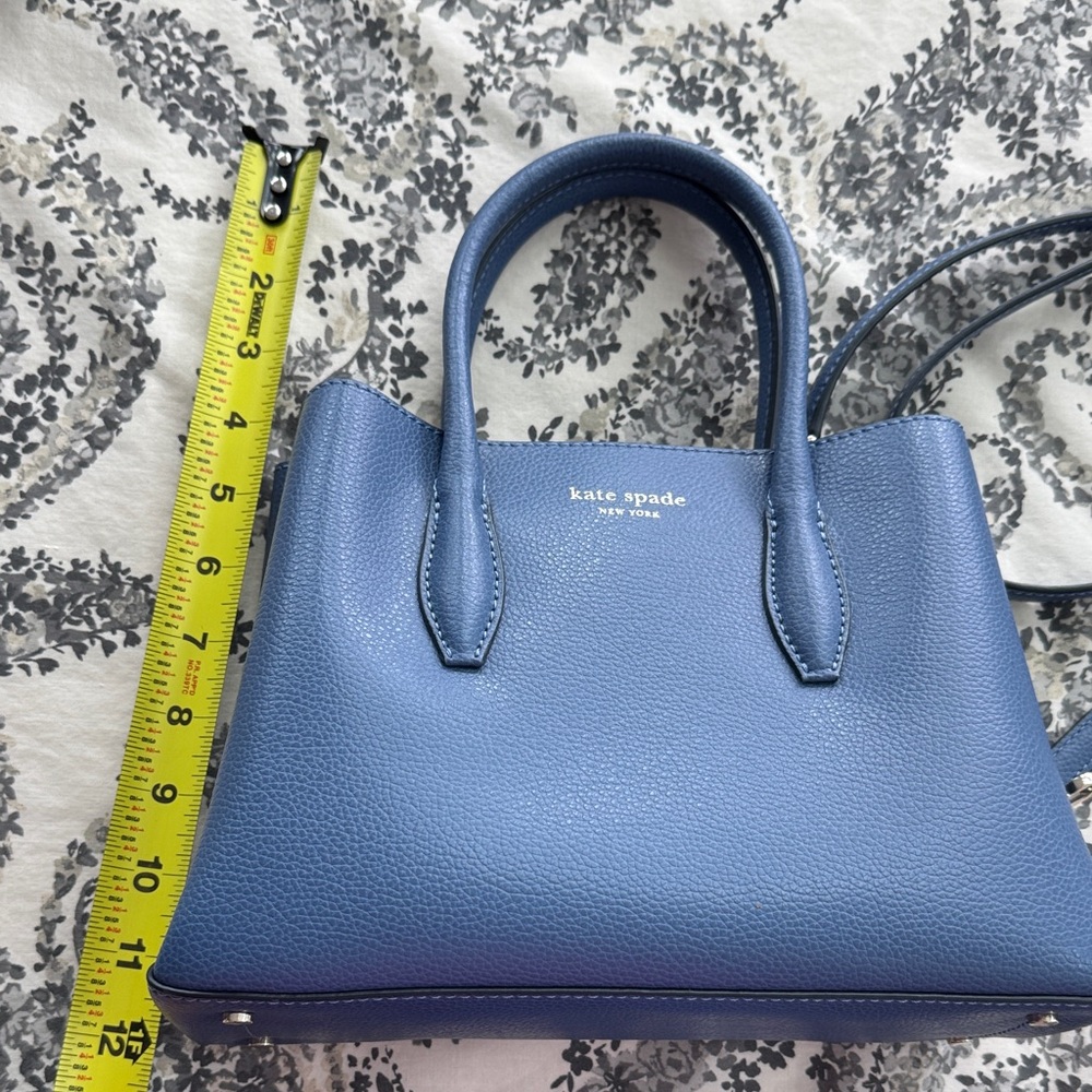 kate spade blue pebbled leather satchel - Picture 10 of 14